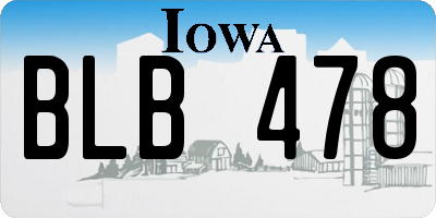 IA license plate BLB478