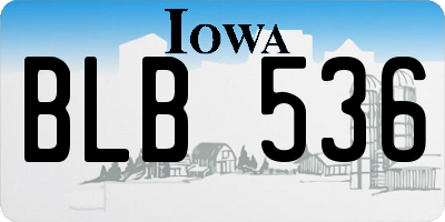 IA license plate BLB536