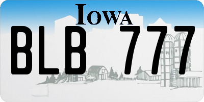 IA license plate BLB777