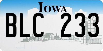IA license plate BLC233
