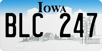 IA license plate BLC247