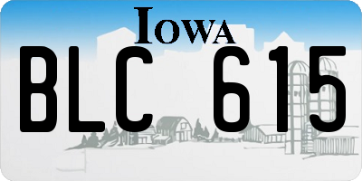 IA license plate BLC615