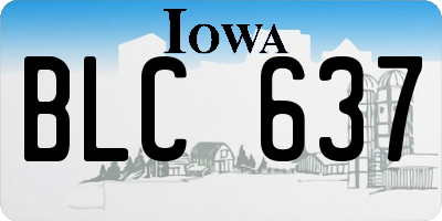 IA license plate BLC637