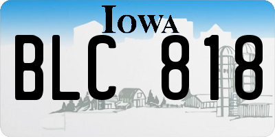 IA license plate BLC818