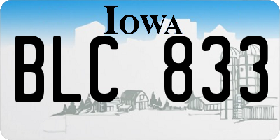 IA license plate BLC833