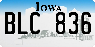 IA license plate BLC836