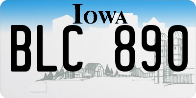IA license plate BLC890