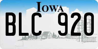 IA license plate BLC920
