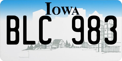 IA license plate BLC983