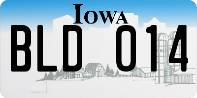 IA license plate BLD014