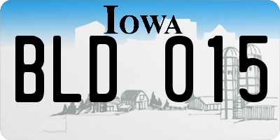 IA license plate BLD015