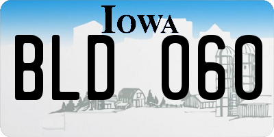 IA license plate BLD060