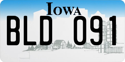 IA license plate BLD091
