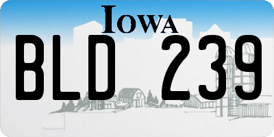 IA license plate BLD239