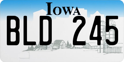 IA license plate BLD245