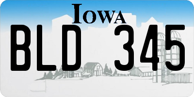 IA license plate BLD345