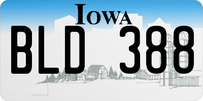 IA license plate BLD388