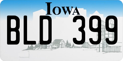 IA license plate BLD399