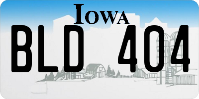 IA license plate BLD404