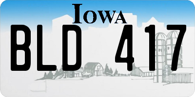 IA license plate BLD417