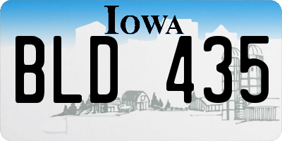IA license plate BLD435