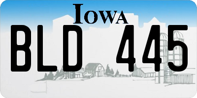 IA license plate BLD445