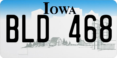 IA license plate BLD468