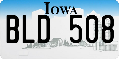 IA license plate BLD508