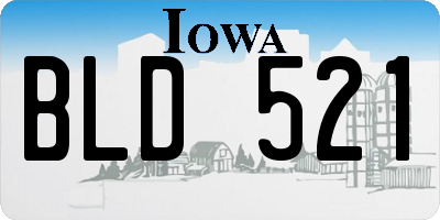IA license plate BLD521
