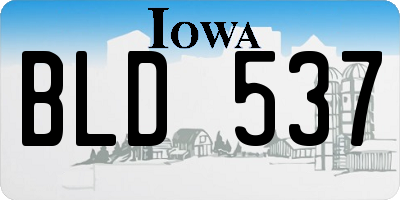 IA license plate BLD537