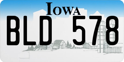 IA license plate BLD578
