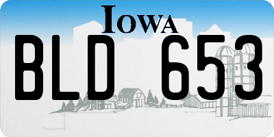 IA license plate BLD653