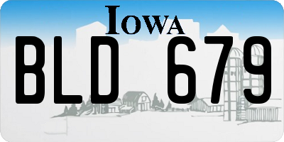 IA license plate BLD679