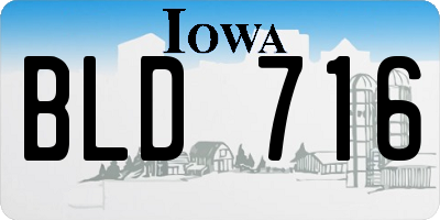 IA license plate BLD716