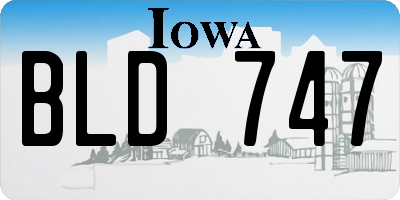 IA license plate BLD747