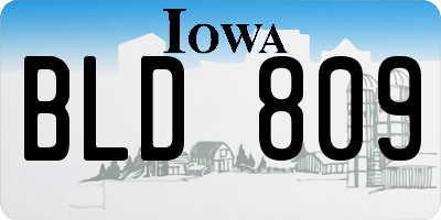 IA license plate BLD809