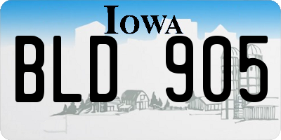 IA license plate BLD905