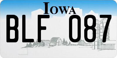 IA license plate BLF087