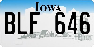 IA license plate BLF646