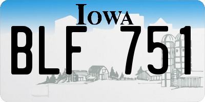 IA license plate BLF751