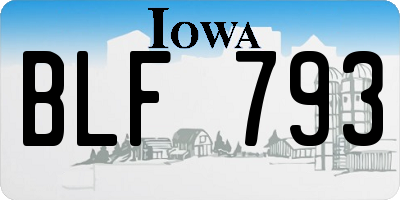 IA license plate BLF793