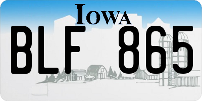 IA license plate BLF865