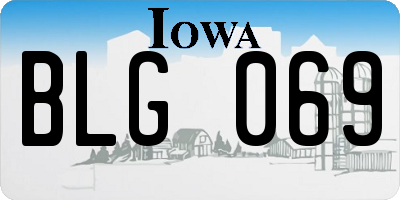 IA license plate BLG069