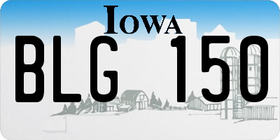 IA license plate BLG150