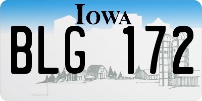 IA license plate BLG172
