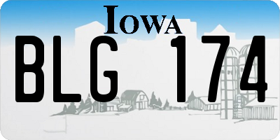 IA license plate BLG174