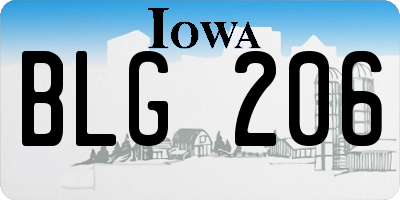 IA license plate BLG206