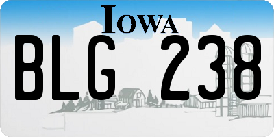 IA license plate BLG238
