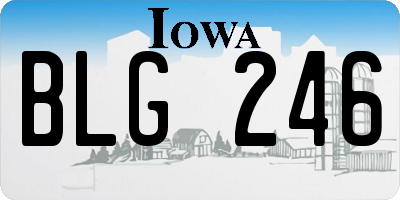 IA license plate BLG246