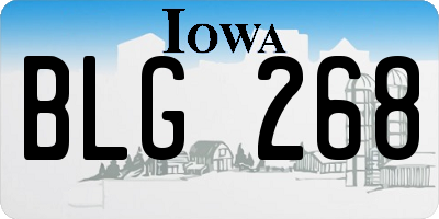 IA license plate BLG268